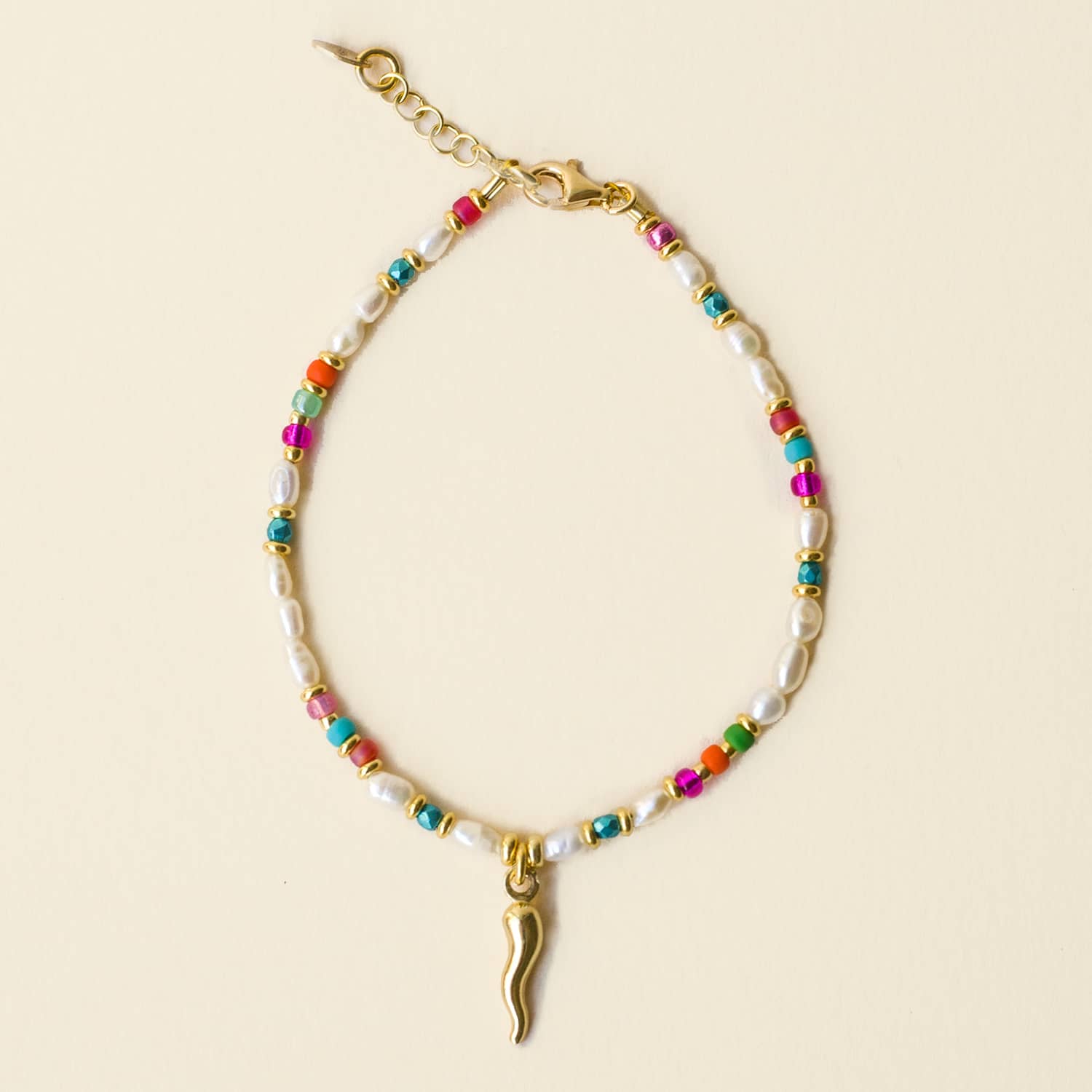 BRACCIALE CARTE NAPOLETANE SUMMER_CORNO ORO-COPIA