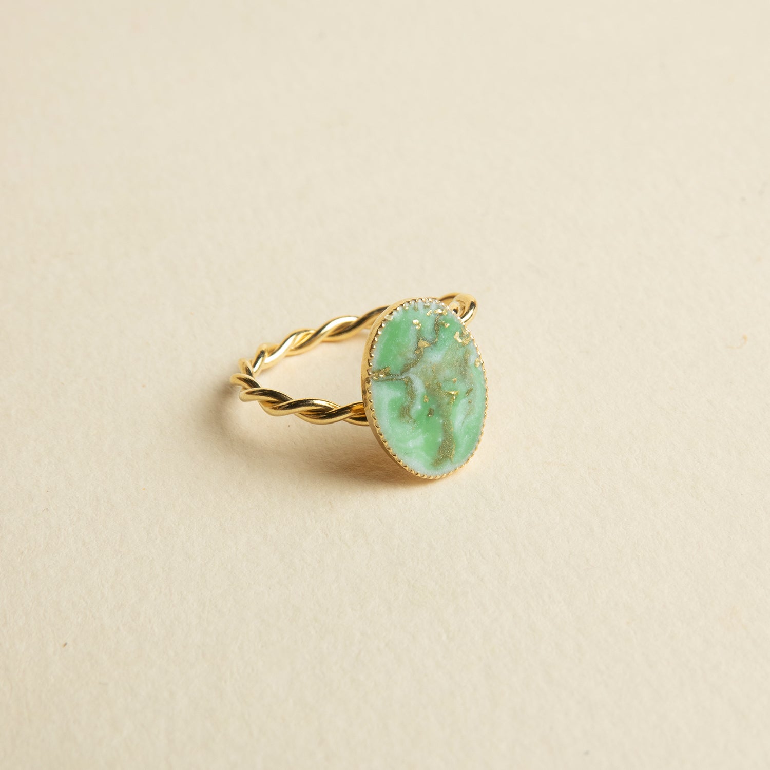 anello marble ovale verde