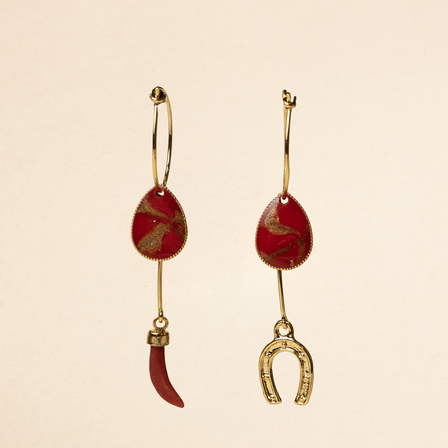 Blue Drop Marble Earrings