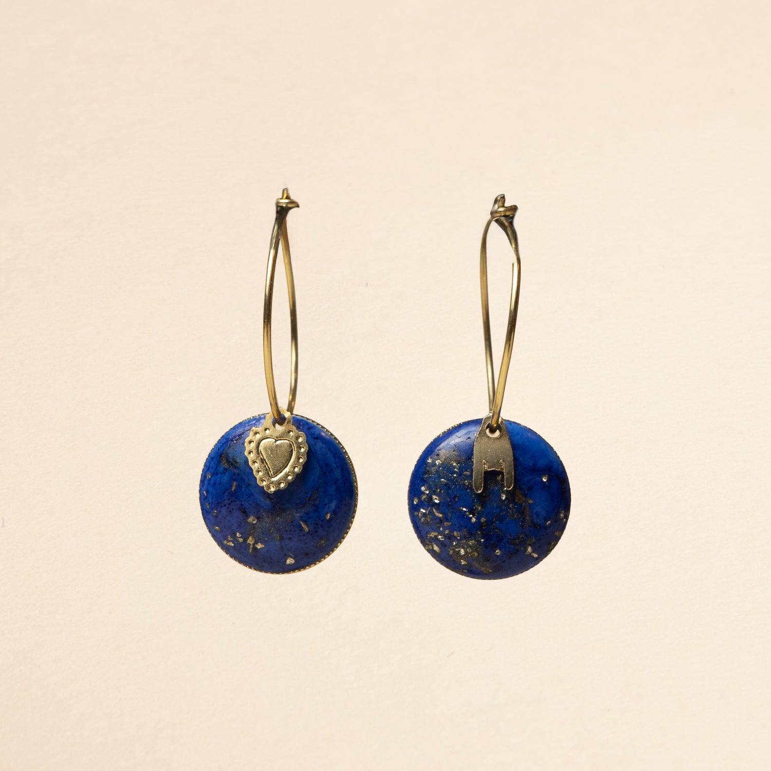Blue Drop Marble Earrings