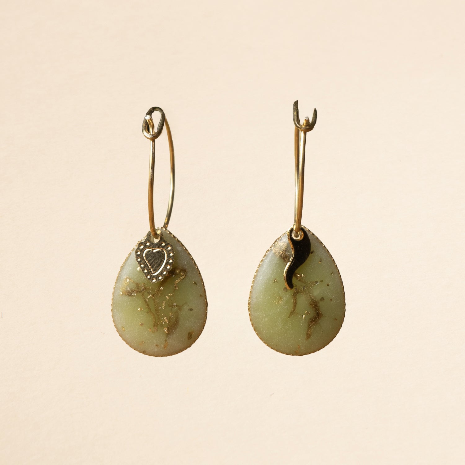 Blue Drop Marble Earrings