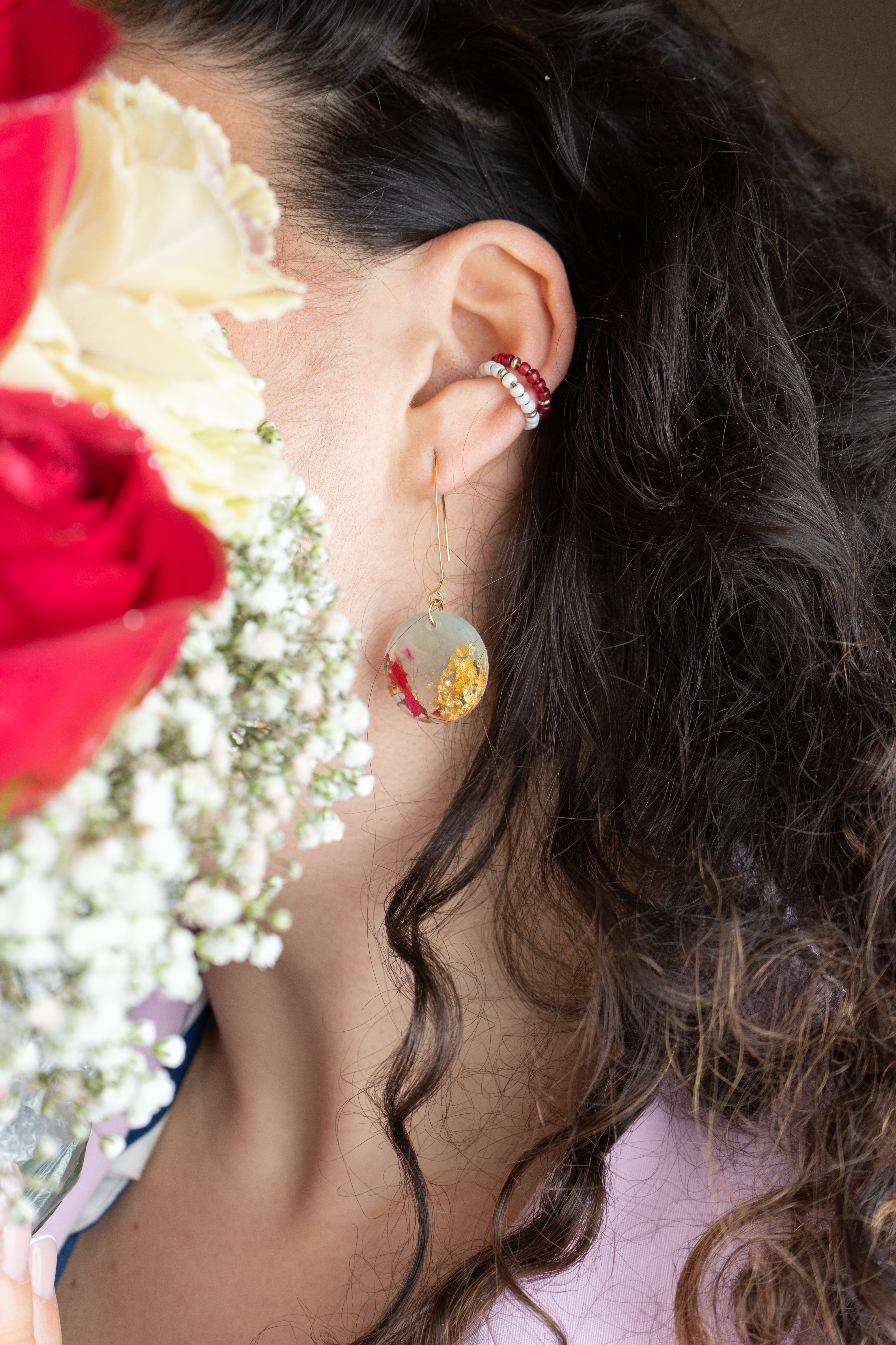 Secret Garden blue disk earrings