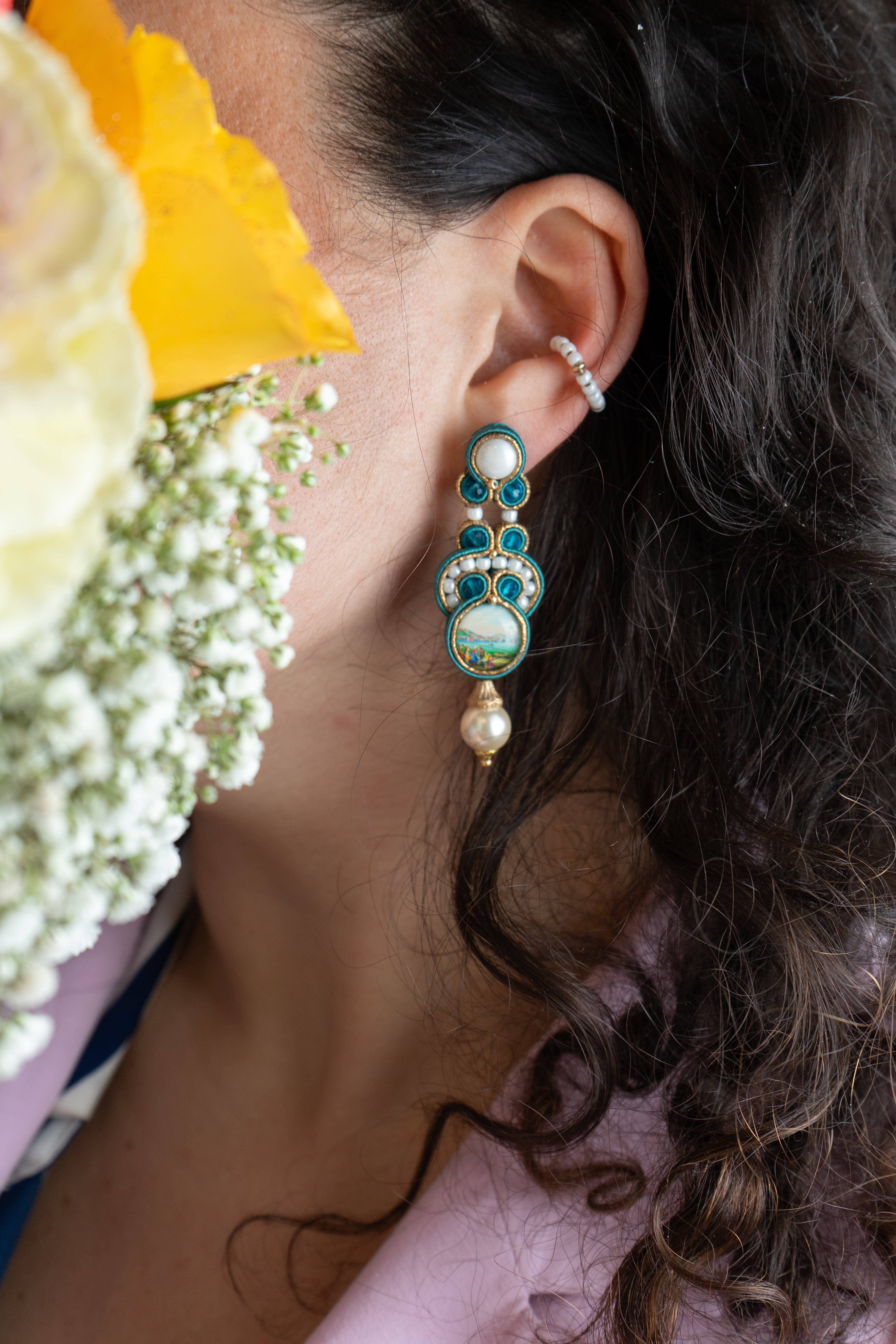 Earrings The pearl of the gulf big