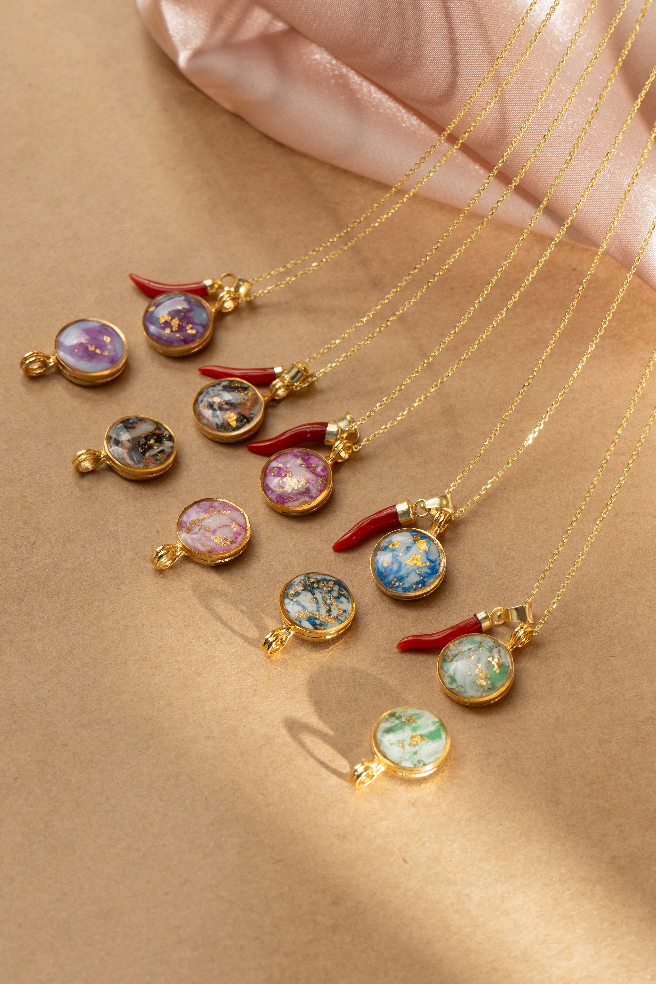 Blue marble necklace