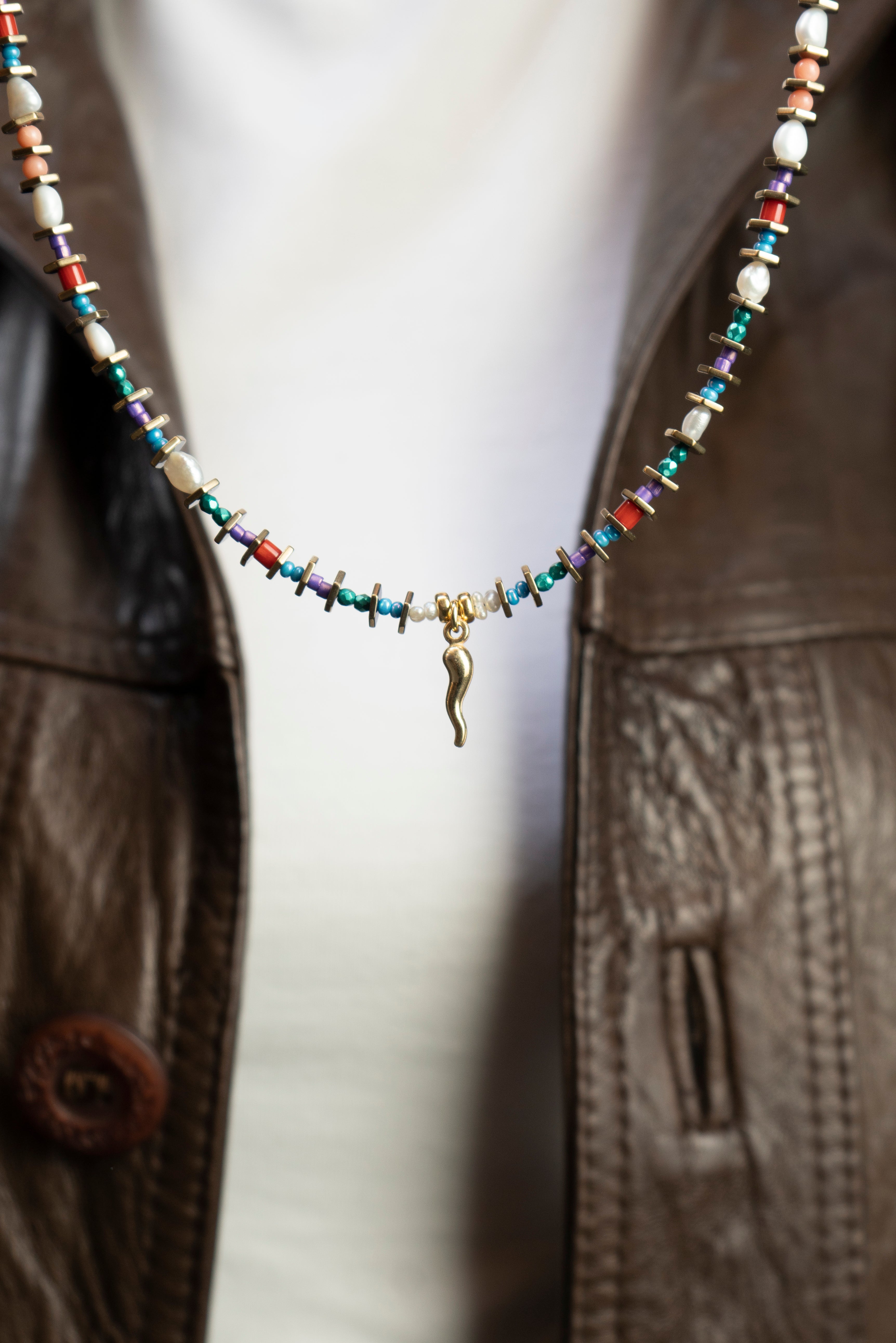 Hematite Choker - Light Blue