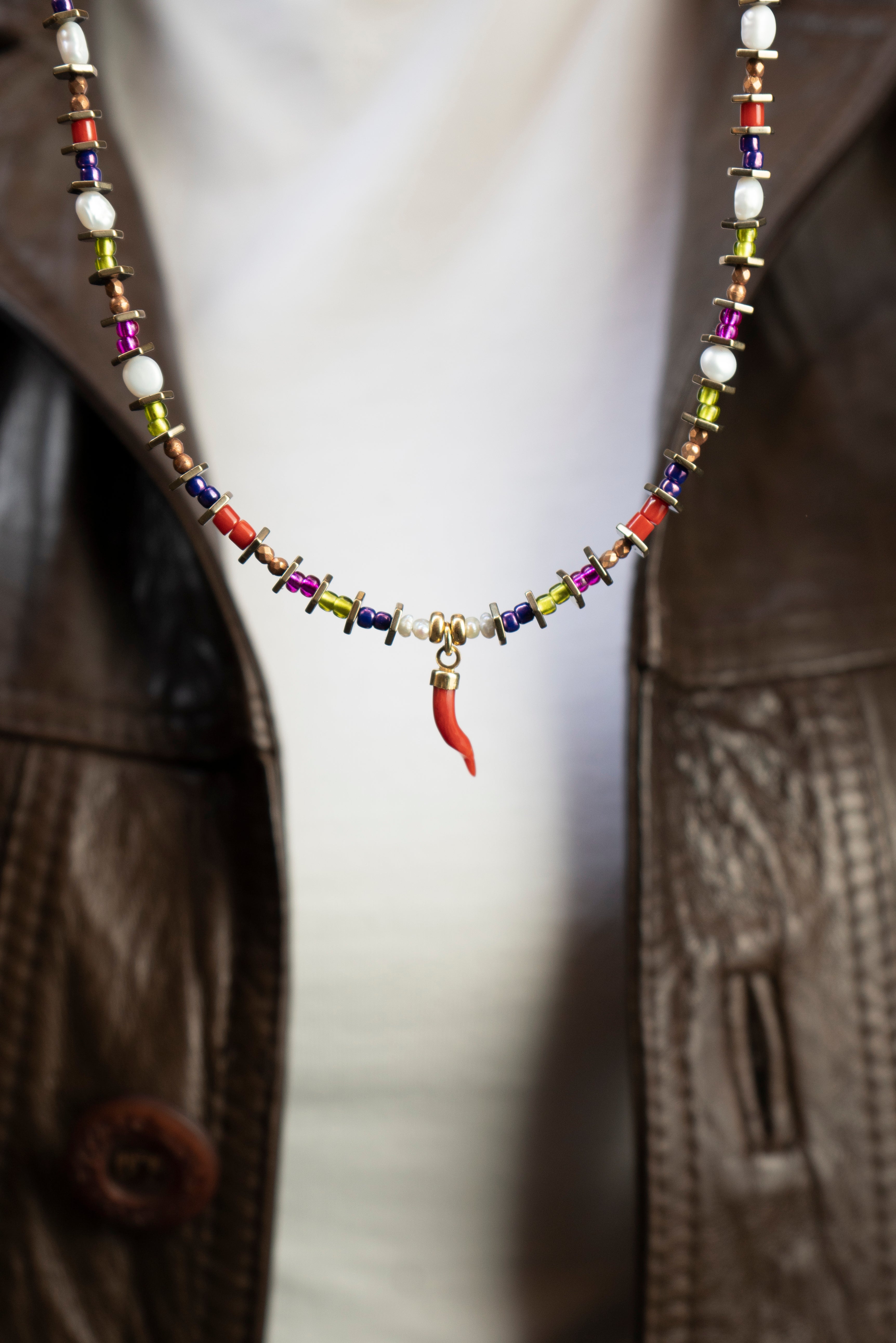 Hematite Choker - Purple