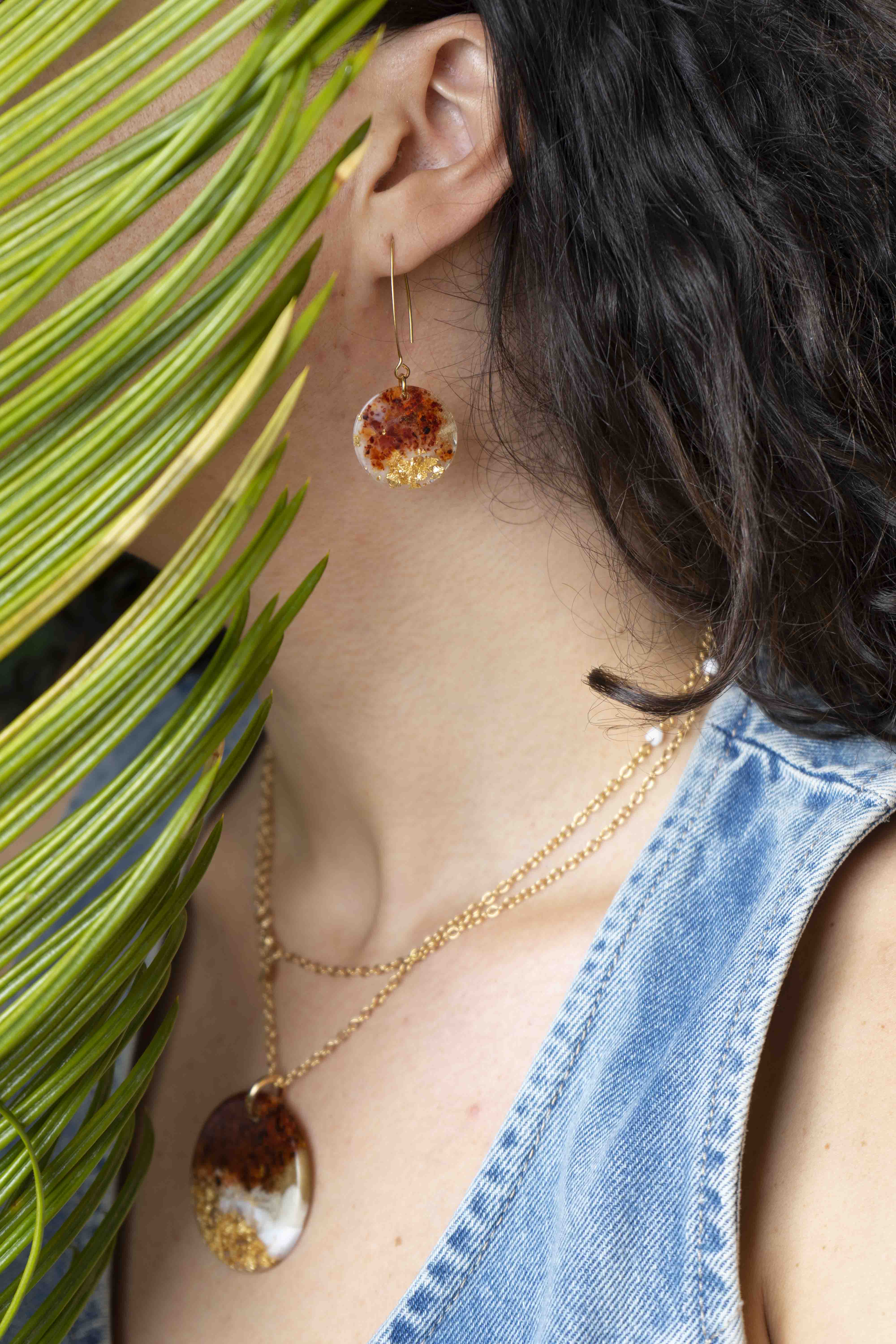 Chili Pepper Disk Earrings