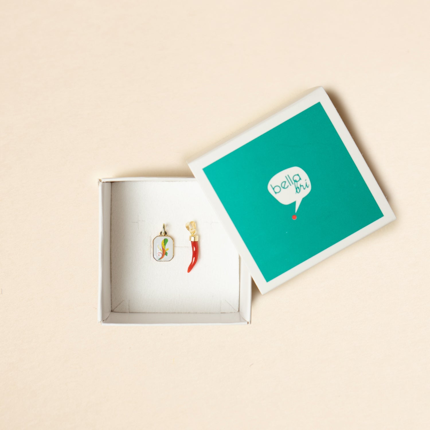 Box Charms Carte e Corno Corallo