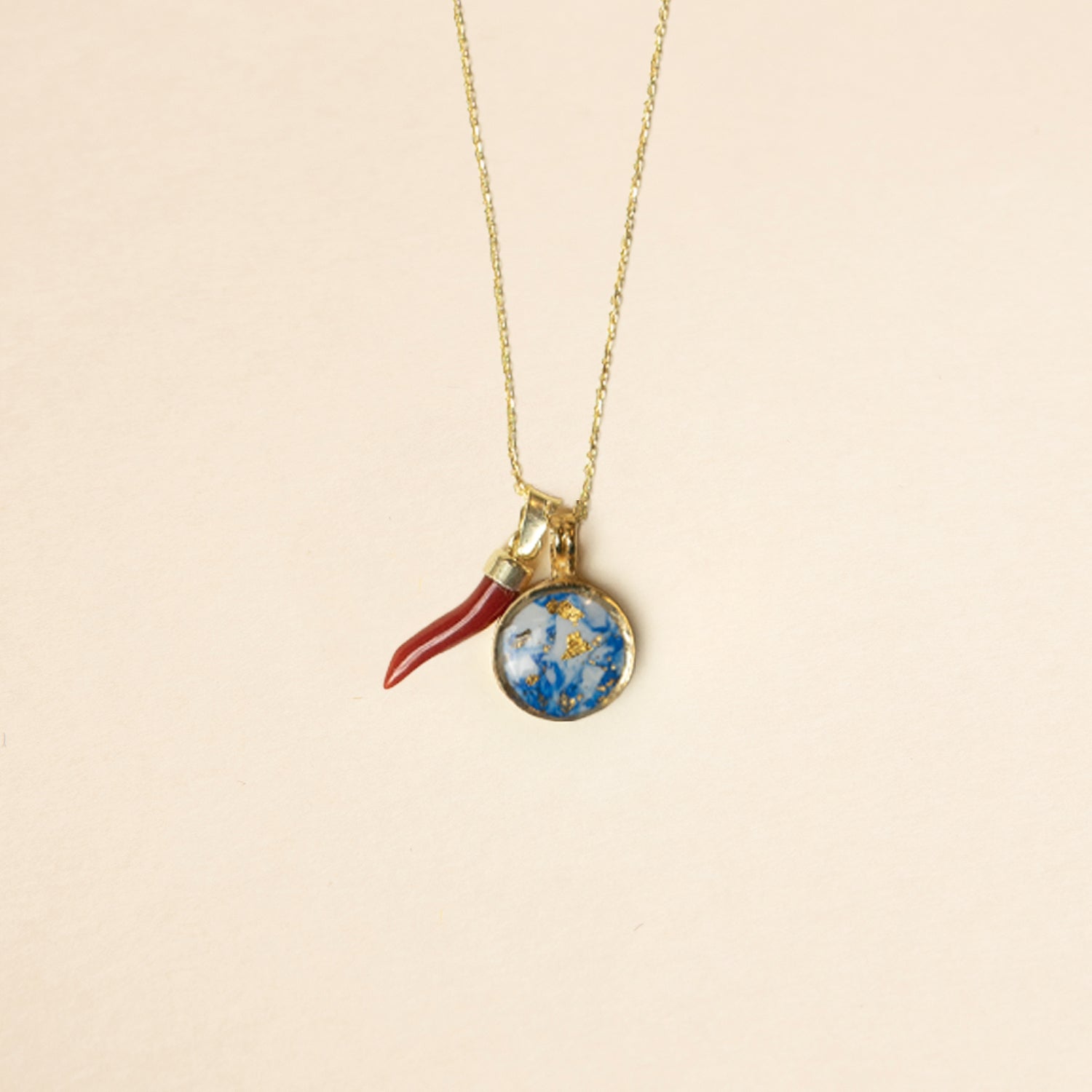 Blue marble necklace