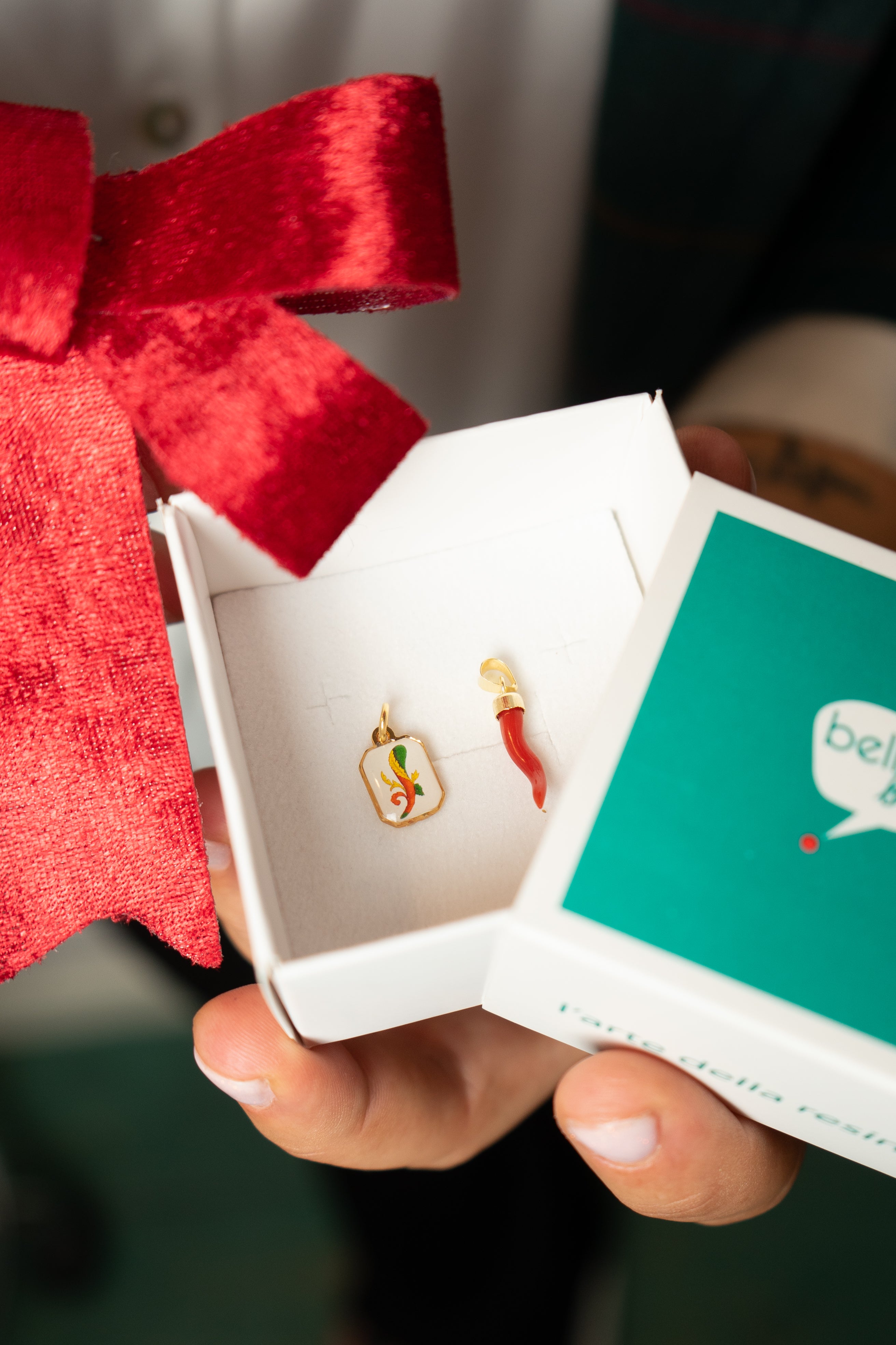 Box Charms Carte e Corno Corallo