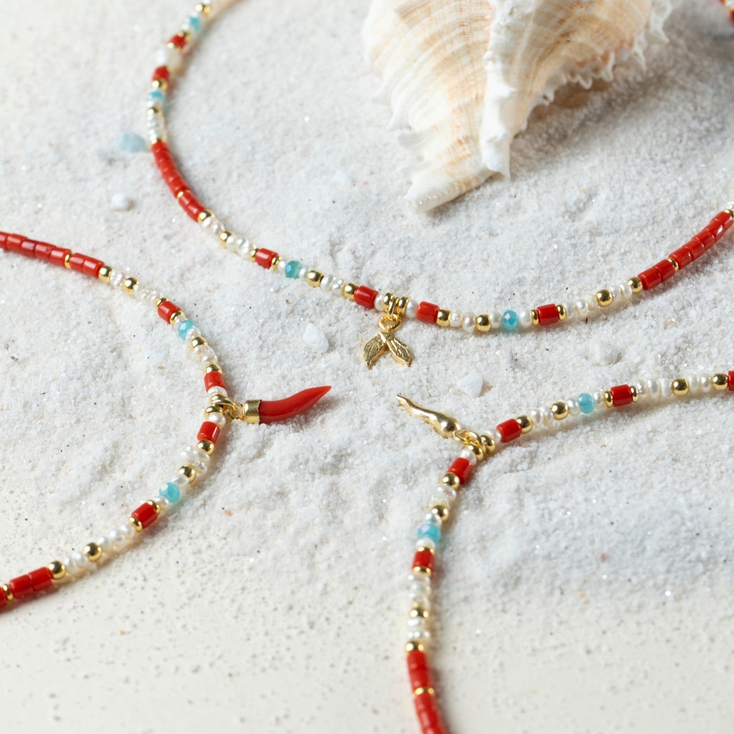 Collana infilata argento 925 - Collezione Partenope in Rosso
