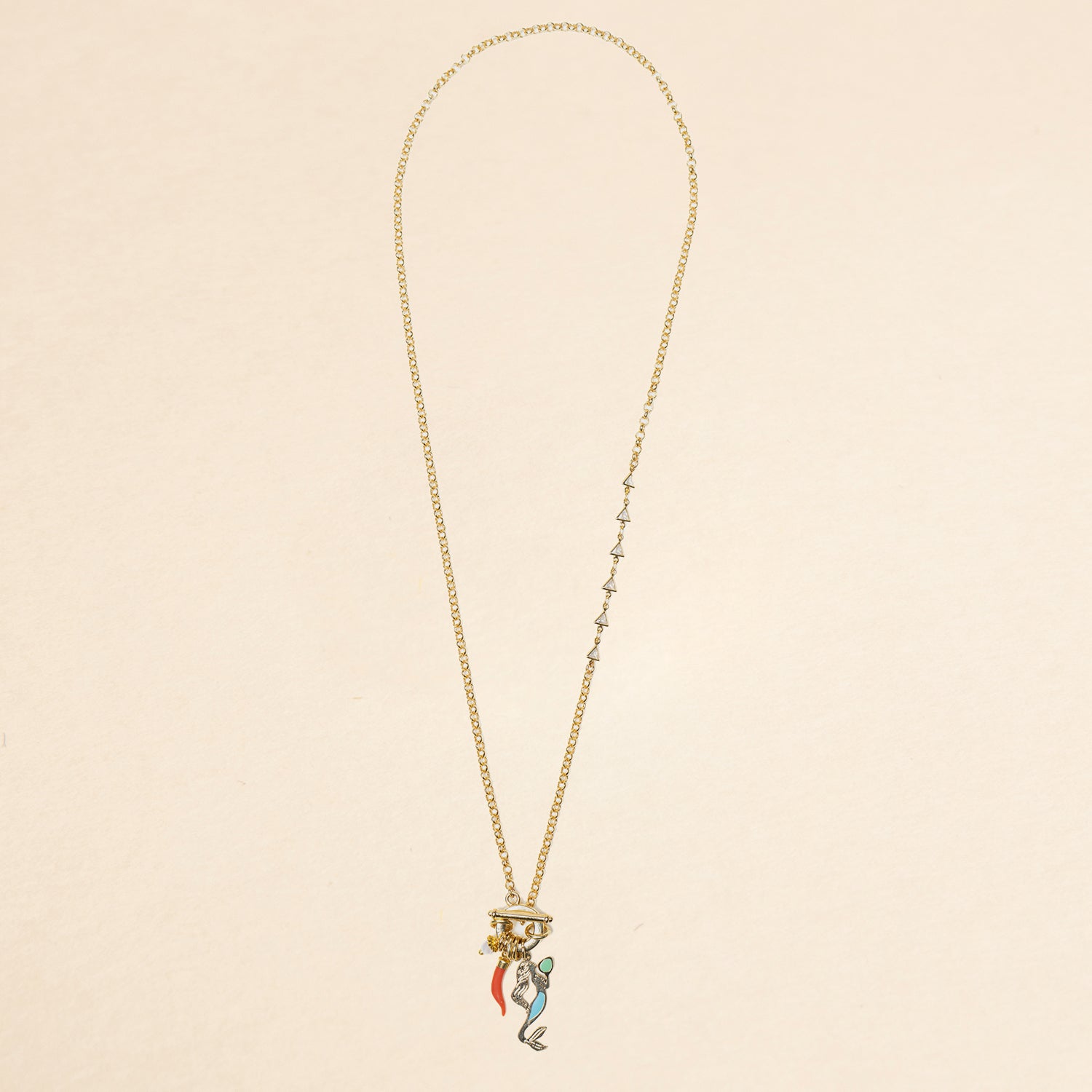 Collana T-Bar - Collezione Partenope in Rosso