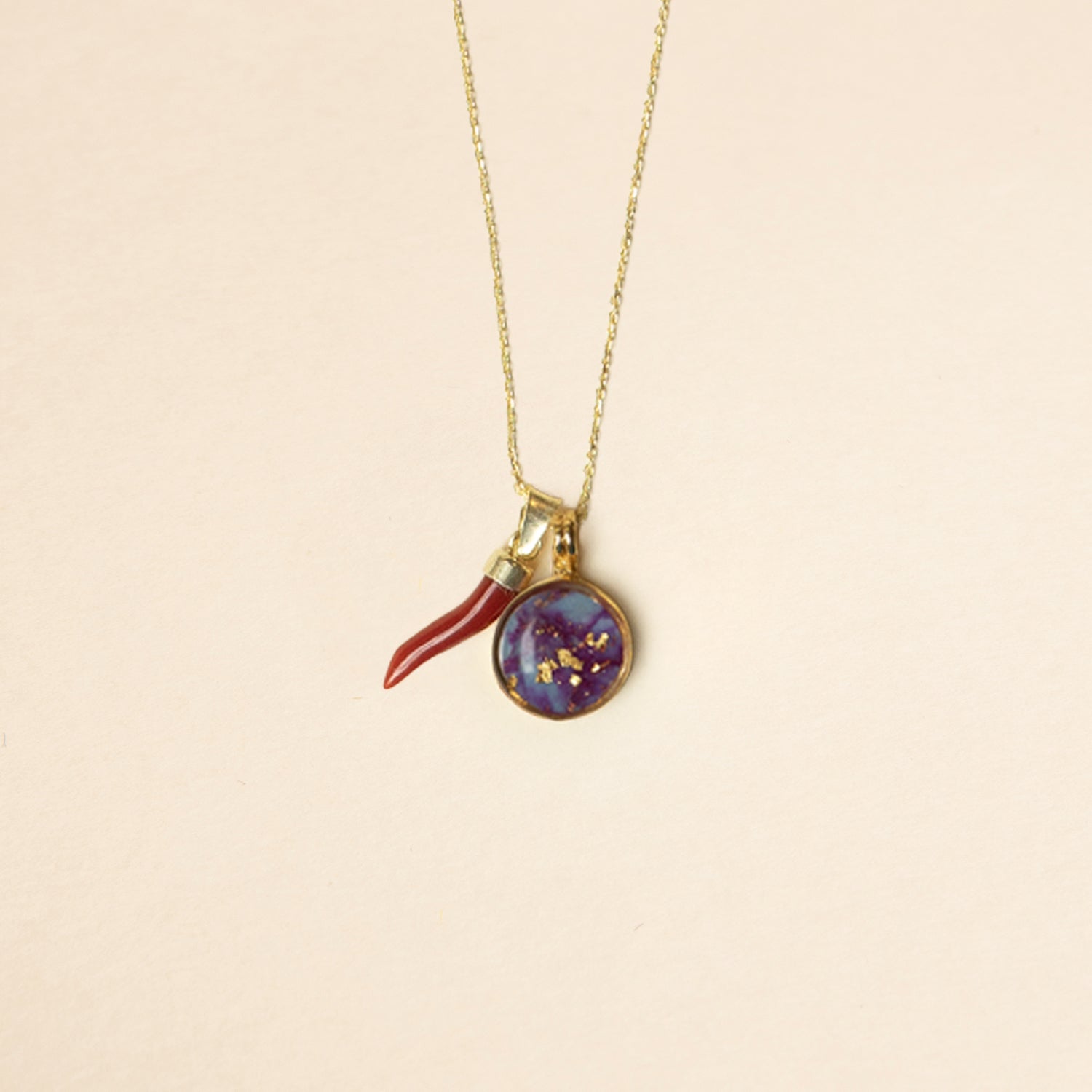 Blue marble necklace